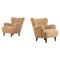 Laila Armchairs in Sheepskin by Ilmari Lappalainen for Asko, 1950s, Set of 2 1