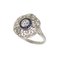 Anello Art Deco in platino 900 con diamanti e zaffiri, Immagine 1