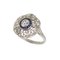 Art Deco Stil Ring aus 900 Platin mit Diamanten und Saphiren 1