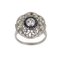 Anello Art Deco in platino 900 con diamanti e zaffiri, Immagine 2