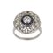 Art Deco Style Ring in 900 Platinum with Diamonds and Sapphires, Image 2