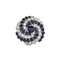 Spiralförmiger Goldring mit Saphiren und Diamanten, 2000er 3