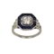 Platinum Ring with Diamonds and Sapphires, 2000s, Image 2