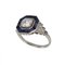 Platinum Ring with Diamonds and Sapphires, 2000s 1