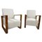 Art Deco Sessel aus Stoff und Nussholz 1