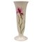 German White Porcelain Vase with Pink Feather Carnation Flower by Hutschenreuther, 1950s, Image 1