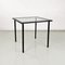 Modern Italian Square Table in Black Metal and Square Glass, 1980s 3