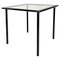 Modern Italian Square Table in Black Metal and Square Glass, 1980s 1
