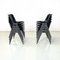 Italian Modern Black Plastic Chairs Modus SM 203 attributed to Borsani for Tecno, 1980s, Set of 8 3