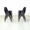 Italian Modern Black Plastic Chairs Modus SM 203 attributed to Borsani for Tecno, 1980s, Set of 8, Image 3