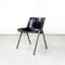 Italian Modern Black Plastic Chairs Modus SM 203 attributed to Borsani for Tecno, 1980s, Set of 8 5