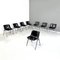 Italian Modern Black Plastic Chairs Modus SM 203 attributed to Borsani for Tecno, 1980s, Set of 8 2