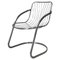 Italienischer Moderner Stuhl aus gebogenem verchromtem Stahlrohr, 1970er 1