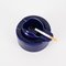 Kobaltblauer Aschenbecher aus Keramik von Angelo Mangiarotti für Brambilla, 1960er 8