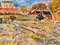 Fauvist Field, 1950s, Oil Painting, Framed 10