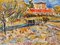 Campo fauvista, años 50, pintura al óleo, enmarcado, Imagen 9