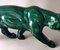 Französischer Art Deco Panther aus grün glasierter Keramik im Stil von Saint Clement, 1930er 9