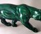 French Art Deco Green Glazed Ceramic Panther in the style of Saint Clement, 1930s 9