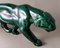 Französischer Art Deco Panther aus grün glasierter Keramik im Stil von Saint Clement, 1930er 8