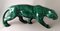 French Art Deco Green Glazed Ceramic Panther in the style of Saint Clement, 1930s 3