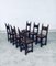 Brutalist Oak Dining Chairs, France, 1960s, Set of 6 31