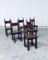 Brutalist Oak Dining Chairs, France, 1960s, Set of 6 34