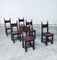 Brutalist Oak Dining Chairs, France, 1960s, Set of 6 33