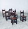 Brutalist Oak Dining Chairs, France, 1960s, Set of 6, Image 33