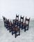 Brutalist Oak Dining Chairs, France, 1960s, Set of 6, Image 30