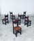 Brutalist Oak Dining Chairs, France, 1960s, Set of 6 26