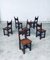 Brutalist Oak Dining Chairs, France, 1960s, Set of 6, Image 26