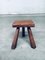 Small Tripod Oak Side Table / Stool, Belgium, 1950s, Image 7