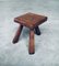 Small Tripod Oak Side Table / Stool, Belgium, 1950s 1