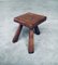 Small Tripod Oak Side Table / Stool, Belgium, 1950s, Image 1