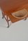 Mesa de costura danesa de teca con cesta de ratán, años 60, Imagen 7