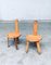 Folk Art Brutalist Saw Back Side Chairs, France, 1960s, Set of 2 1