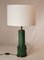 Lámpara de mesa de cerámica verde y latón de Jordi Vilanova, años 70, Imagen 1