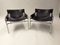 Vintage Dutch Lounge Chairs in Leather and Steel by Walter Antonis for T Spectrum, 1971, Set of 2 1