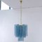 Blue Murano Glass Suspension Tronchi Chandelier, Italy, 1990s 5