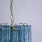 Lámpara de araña Tronchi de suspensión de cristal de Murano azul, Italia, años 90, Imagen 11