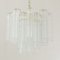 Lámpara de suspensión de cristal de Murano claro, Italia, años 90, Imagen 9