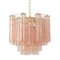 Italian Chandelier in Murano Pink Glass, 1990s 2