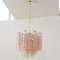 Italian Chandelier in Murano Pink Glass, 1990s 4