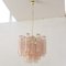 Lámpara de araña italiana de cristal de Murano rosa, años 90, Imagen 4