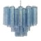 Lámpara de suspensión italiana de cristal de Murano azul, años 90, Imagen 2