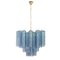 Italian Suspension Lamp in Blue Murano Glass, 1990s, Image 1