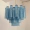 Lámpara de suspensión italiana de cristal de Murano azul, años 90, Imagen 6
