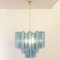 Lámpara de suspensión italiana de cristal de Murano azul, años 90, Imagen 5