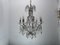 Lámpara de araña vintage con cuentas de cristal, años 40, Imagen 9