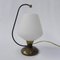 Vintage Desk Lamp with White Glass Shade, 1950s 1